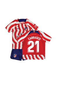 Atletico Madrid Yannick Carrasco #21 Babyklær Hjemme Fotballdrakt til barn 2022-23 Korte ermer (+ Korte bukser)